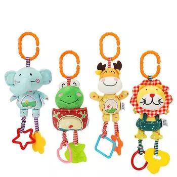 Детские игрушки для 0, 3, 6, 9, 12 месяцев, колокольчики, детские погремушки, мягкие плюшевые коляски для раннего развития, автомобильные игрушки для младенцев, подарки на день рождения новорожденному, 4 шт. Package size:18*15*8.5cm