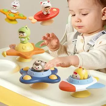 Детские игрушки для купания по принципу «Спин-чашка» от Montessoris Игрушки для купания с присоской Спиннером Сенсорная игрушка Вращающиеся погремушки Раннее развивающее устройство для беспокойства