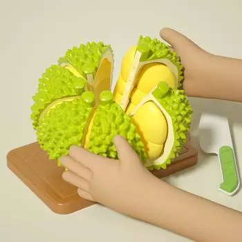 Детские игрушки для нарезки фруктов Дуриан, который можно очистить Ролевые игры Обеденный уголок Моделирование Фрукты Еда Сенсорные игры Развивающие игрушки
