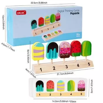 Детские игрушки для настольной игры «Сортировка по форме и цвету» Деревянные фрукты Конфеты Мороженое Игра на сопоставление Логическое мышление Тренировка ролевых игр с едой