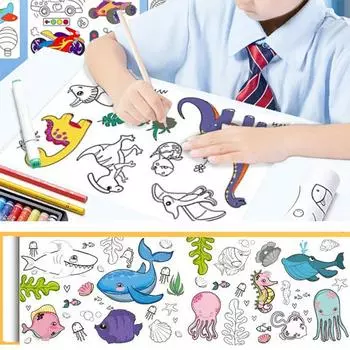 Детские игрушки для рисования, липкая рулонная бумага для раскрашивания, сделай сам, прокрутка для граффити, цветная бумага для рисования, развивающие игрушки для девочек, подарок