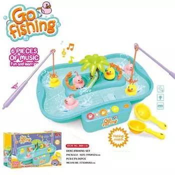 Детские игрушки для рыбалки Дети плавают в воде Большой электрический вращающийся Музыкальная подсветка Функция Рыболовный бассейн Взаимодействие родителей и детей