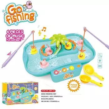 Детские игрушки для рыбалки Дети плавают в воде Большой электрический вращающийся музыкальный свет Рыболовный бассейн Взаимодействие родителей и детей