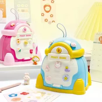 Детские игрушки для самостоятельного изготовления денег, копилка, копилка, копилка с замком-ключом, набор для ролевых игр, рождественский подарок для девочек розовый