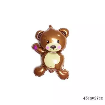 Детские игрушки для свадебной вечеринки, медведя, животного, дня Святого Валентина, украшения для детского душа, дня рождения, мультяшные мини-воздушные шары из алюминиевой фольги для детей коричневый