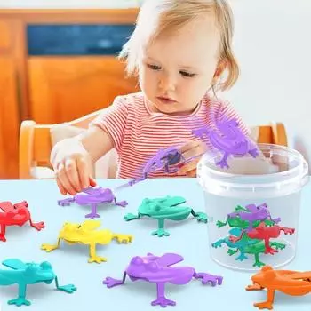 Детские игрушки для ухода за детьми, цветные, случайные, прыгающая лягушка, день рождения, вечеринка, антистресс, интерактивные игрушки для детей, 1/10 шт. 1Pc