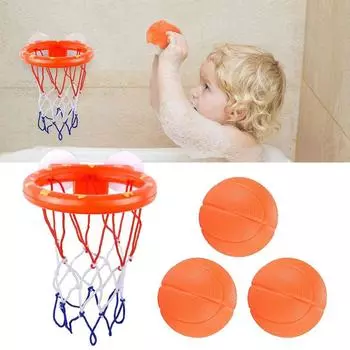 Детские игрушки для ванны на присоске, баскетбольное кольцо с 3 шариками, детский водный игровой набор, подарок B