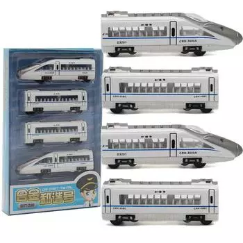 Детские игрушки из сплава Harmony Power Train Model Magnetic Connection Simulation Back Force Moving Car Model Suit чёрный