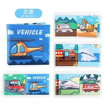 Детские игрушки из ткани «Не рвется», 4 страницы, 8 сторон, раннее образование, познание, моющиеся, ладонь, тканевая книга «Не рвется», звук, бумага