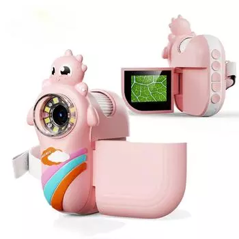 Детские игрушки Камера HD Цифровой микроскоп Камеры с силиконовым покрытием 2-дюймовый экран Развивающая игрушка для мальчиков и девочек Подарки на день рождения розовый