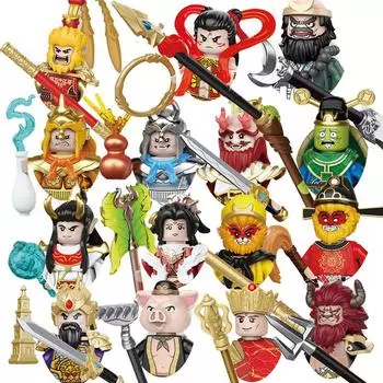 Детские игрушки Китайская мифологическая фигура Путешествие на Запад Серия Сборка Мелкие Частицы Строительные Блоки Творческая Модель Подарок