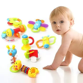 Детские игрушки Колокольчик Комбинация Бутылочка Погремушки Колокольчики Зубы Запястье Игрушки-колокольчики для укусов