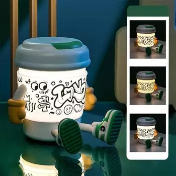 Детские игрушки LED День рождения Подарки на праздник Кофе Ночник Спальня Прикроватная лампа Мультяшные украшения happy-Night light