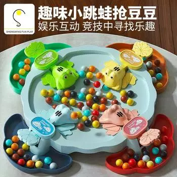 Детские игрушки «Лягушка ест бобы» Интерактивная настольная игра для родителей и детей для двух человек Групповые строительные занятия для мальчиков и девочек от 3 до 6 лет каролина синий