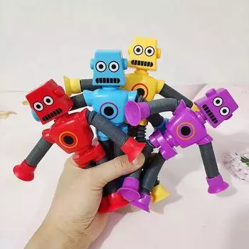 Детские игрушки на присоске, поп-трубки, снятие стресса, телескопический робот, игрушка, сенсорные сильфоны, игрушки, антистрессовая игрушка-сжиматель