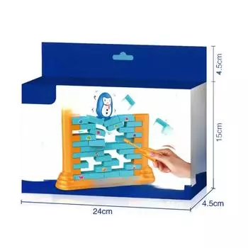 Детские игрушки-пазлы «Спасение пингвинов»: Интерактивная настольная игра для родителей и детей, занимающаяся строительством стен и толканием стен на двоих Penguin push brick