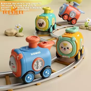 Детские игрушки-поезд со свистком, батарея не требуется, мини-игрушка «Press And Go» с милым мультяшным животным, игрушка-автомобиль с нажатием и слайдом, подарок для мальчиков и девочек Elephant