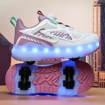 Детские игрушки с черными технологиями, кроссовки-ролики, водонепроницаемые светящиеся ролики на четырех колесах с подсветкой, двухколесные кроссовки 29