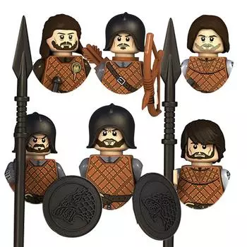 Детские игрушки Средневековые военные фигурки Мечники Лучники Копейщики Пехота Сборка Модель Мелкие Частицы Строительные Блоки