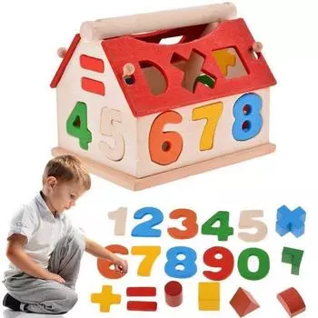 Детские игры для мальчиков и девочек, деревянные цифровые домики, строительные блоки, игрушка