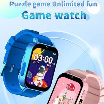Детские игры, умные часы, музыкальный плеер, шагомер, фонарик, отслеживание привычек, детские умные часы для мальчиков и девочек, подарочные часы синий