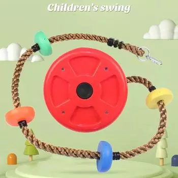 Детские качели на дереве, однодисковая веревка для скалолазания с платформой, игровая площадка на открытом воздухе, в помещении, красочное сиденье-качалка, игрушка, подарок для мальчиков и девочек