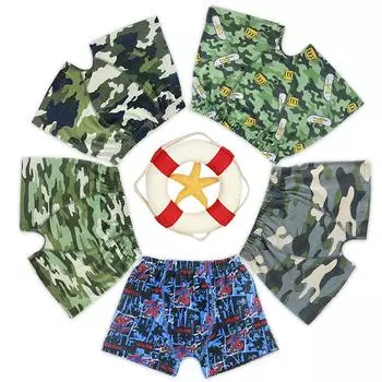 Детские камуфляжные трусы для маленьких мальчиков, трусы-боксеры с героями мультфильмов, детские трусы для детей 2–5 лет 1T 2/4 чёрный