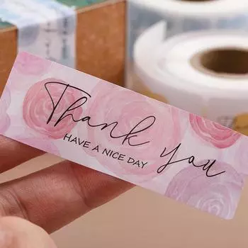 Детские канцелярские наклейки Спасибо Черный Розовый Назад в школу Аниме X013 A23-120pcs-2.5x7.5cm