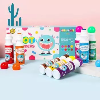 Детские канцелярские принадлежности, точечные маркеры, экологически чистые, моющиеся, не протекают, легко держать в руках, набор точечных красок для рукоделия «сделай сам» для малышей 3pcs