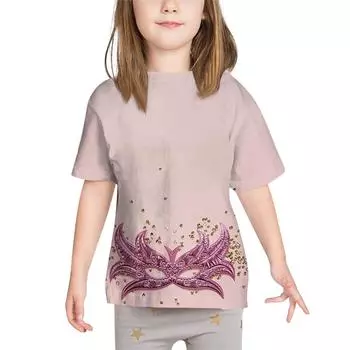 Детские карнавальные топы, свободные футболки с короткими рукавами и круглым вырезом для мальчиков и девочек, топы 170 красный