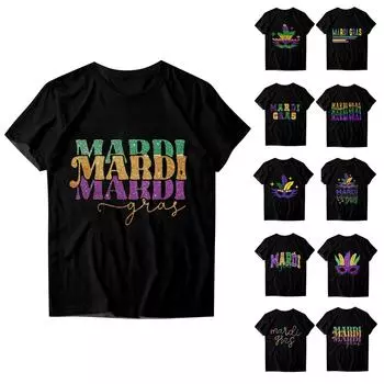 Детские карнавальные топы, свободные футболки с короткими рукавами и круглым вырезом для мальчиков и девочек, топы 110