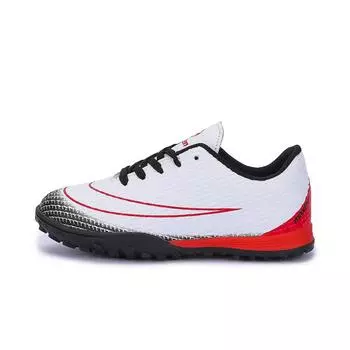 Детские кеды для внутреннего футбола для школьников с поломанными ногтями для тренировок и бега, кожаные кроссовки для футбола на траве, спортивный стиль 34 белый