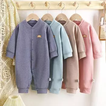 Детские комбинезоны Bear Kids, осенне-зимняя детская одежда, теплый бархатный детский комбинезон для девочек и мальчиков, пижама для младенцев, одежда для сна для малышей 66cm синий