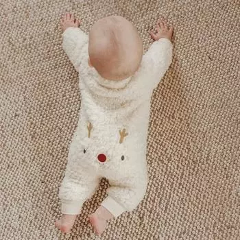 Детские комбинезоны Детские теплые комбинезоны с длинными рукавами и круглым вырезом 70