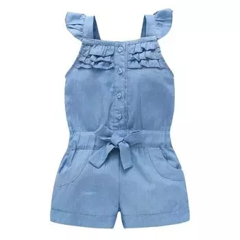 Детские комбинезоны для девочек без рукавов с бантом S