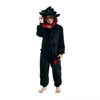 Детские комбинезоны Toothess Kigurumi Pjamas Children One Piece Halloween Christmas Cosplay Costume 4 чёрный