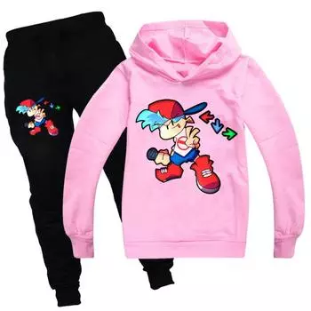 Детские комплекты Friday Night Funkin Kids Толстовки + брюки Толстовки с капюшоном из двух предметов Костюмы Детский спортивный костюм Весна-Осень 100