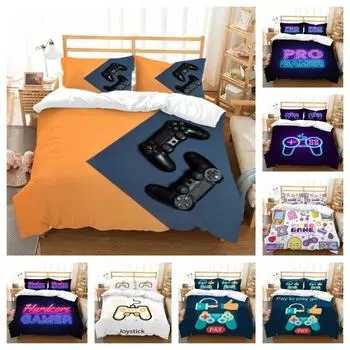 Детские комплекты постельного белья, подарки, комплекты пододеяльников с футбольным принтом для детей, 2/3 шт., домашнее постельное белье, наволочка, мягкая микрофибра Single 135x200cm
