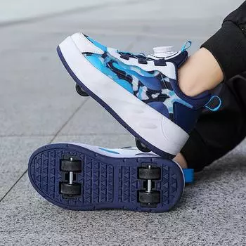 Детские коньки для ходьбы двухколесные для мальчика сетчатые красные четырехколесные коньки кожаные для девочки начальной школы с вращающейся пряжкой коньки Zi 35