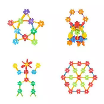 Детские конструкторы в виде листьев и снежинок, утолщенные, большие, собранные, развивающие, упакованные в коробку, игрушки для детского сада 29*23*21cm