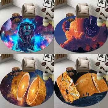 Детские коврики для ползания, коврики с принтом, коврики для детской комнаты, коврики для спальни, гостиной, домашний декор, круглые коврики 40cm