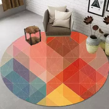 Детские коврики Круглые коврики Геометрические сетки Коврики для детской комнаты Коврики для спальни Домашний декор Круглые коврики для гостиной Классические коврики 40cm