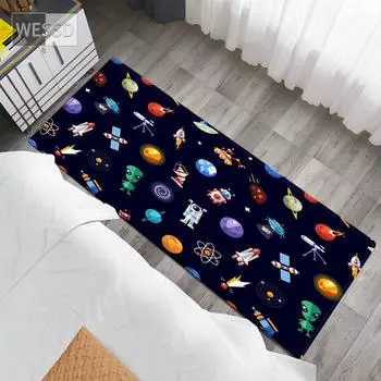 Детские коврики с рисунком «Космос» для спальни, милый напольный коврик, ковер с принтом Вселенной, длинные коврики для детской комнаты, длинные коврики для детской комнаты 40x60cm