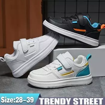 Детские кожаные непромокаемые кроссовки для мальчиков и девочек, кроссовки-кеды 28 белый