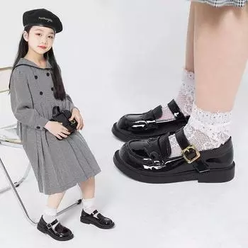 Детские кожаные туфли джентльмена для мальчиков, кроссовки для мальчиков на мягкой подошве, детское платье для девочек на свадьбу, туфли принцессы, лоферы для девочек-подростков 26