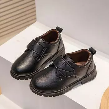 Детские кожаные туфли Four Seasons Brown Black Shoes для мальчиков, модные повседневные детские туфли для школьной формы в британском стиле, универсальные 25 коричневый