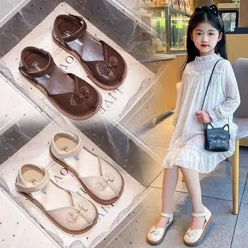 Детские кожаные туфли Весенние новые туфли для девочек Туфли для детей среднего и старшего возраста с мягкой подошвой Модные универсальные туфли принцессы в британском стиле 26