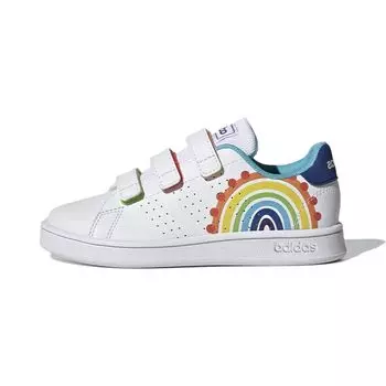 Детские кроссовки adidas Advantage Court на липучке J Rainbow White Cloud-White Royal-Blue GV6821 33