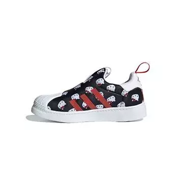 Детские кроссовки Adidas Hello Kitty x Superstar 360 J со сплошным принтом Black Cloud-White Core-Black GY9212 30