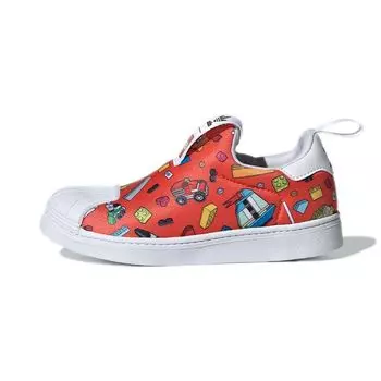 Детские кроссовки adidas LEGO x Superstar 360 J All Over Print Red Cloud-White GX3286 33